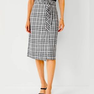 Ann Taylor Tie Waist Midi Skirt